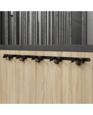 Porte-bride pour 5 brides avec 5 crochets noir fer | Mobilier & Déco