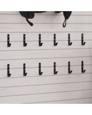 Crochets muraux en forme de J 12 pcs acier noir | Mobilier & Déco