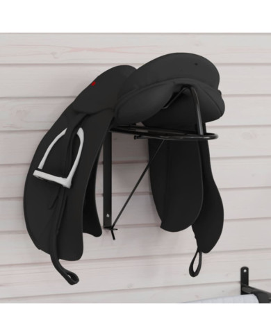 Porte-selle pliable mural noir fer | Mobilier & Déco