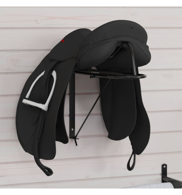 Porte-selle pliable mural noir fer | Mobilier & Déco