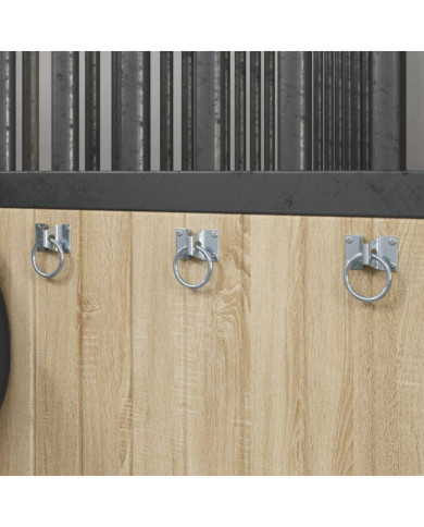 Anneaux d'attelage avec plaques 3 pcs argenté acier | Mobilier & Déco