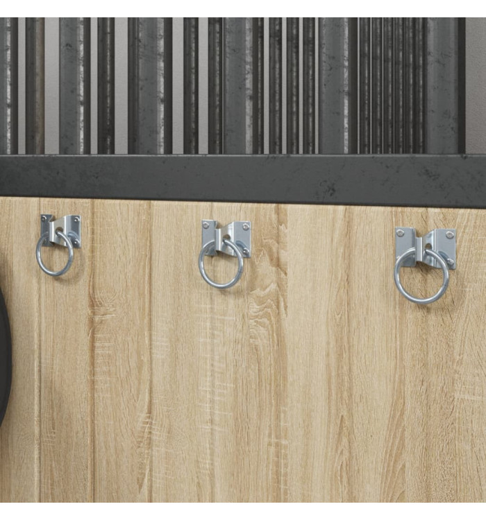 Anneaux d'attelage avec plaques 3 pcs argenté acier | Mobilier & Déco