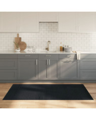 Tapis rectangulaire gris 100x200 cm bambou | Mobilier & Déco