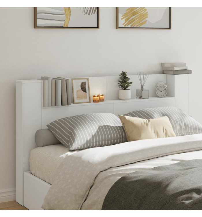 Armoire tête de lit avec LED blanc 180x16,5x103,5 cm | Mobilier & Déco