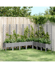 Jardinière avec treillis gris clair 200x160x142 cm PP | Mobilier & Déco