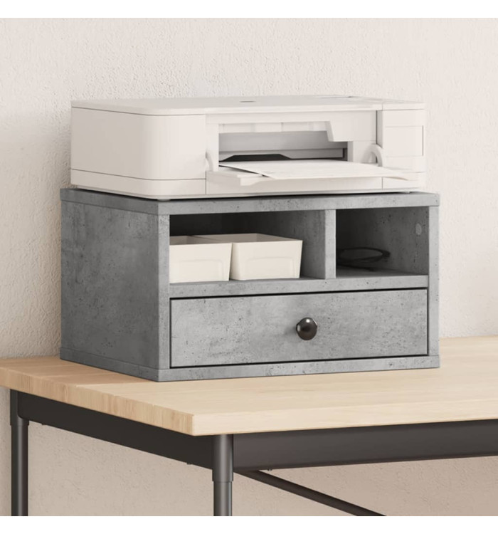 Support d'imprimante gris béton 40x32x22,5 cm bois d'ingénierie | Mobilier & Déco