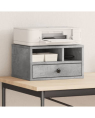 Support d'imprimante gris béton 40x32x22,5 cm bois d'ingénierie | Mobilier & Déco