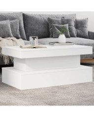 Table basse avec lumières LED blanc 90x50x40 cm | Mobilier & Déco