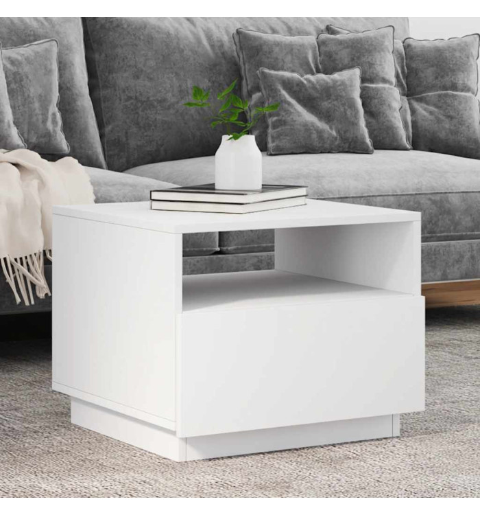 Table basse avec lumières LED blanc 50x49x40 cm | Mobilier & Déco