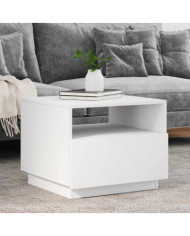 Table basse avec lumières LED blanc 50x49x40 cm | Mobilier & Déco