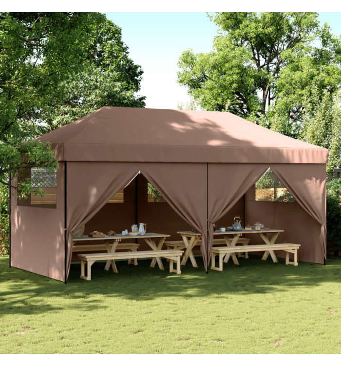 Tente de réception pliable escamotable avec 4 parois latérales | Mobilier & Déco