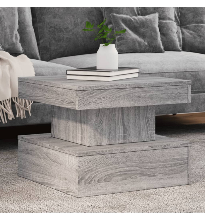 Table basse avec lumières LED sonoma gris 50x50x40 cm | Mobilier & Déco