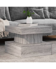 Table basse avec lumières LED sonoma gris 50x50x40 cm | Mobilier & Déco
