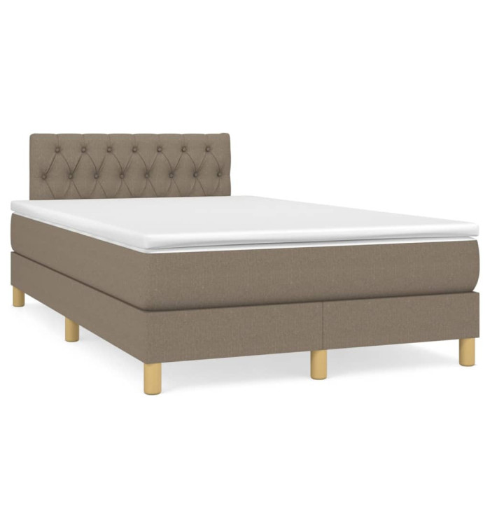 Sommier à lattes de lit avec matelas taupe 120x190 cm tissu | Mobilier & Déco