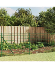 Clôture en treillis métallique et piquet d'ancrage vert 0,8x25m | Mobilier & Déco
