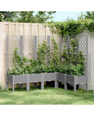 Jardinière avec treillis gris clair 160x120x142 cm PP | Mobilier & Déco