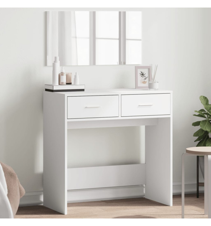 Coiffeuse avec miroir blanc 80x39x80 cm | Mobilier & Déco
