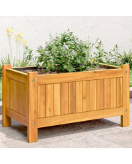 Jardinière avec doublure 54x31x30 cm bois massif d'acacia | Mobilier & Déco