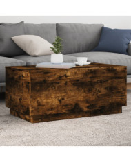 Table basse avec lumières LED chêne fumé 90x50x40 cm | Mobilier & Déco