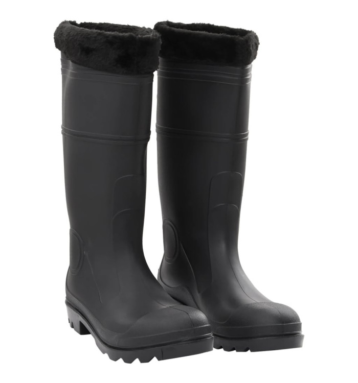 Bottes de pluie avec chaussettes amovibles noir taille 45 PVC | Mobilier & Déco