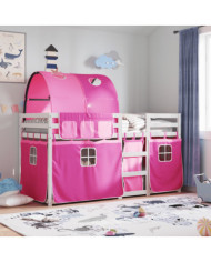 Lit superposé sans matelas rose 75x190 cm bois de pin massif | Mobilier & Déco