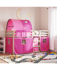 Lit superposé sans matelas rose 80x200 cm bois de pin massif | Mobilier & Déco