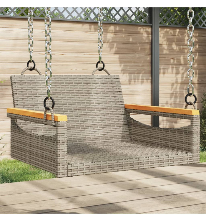 Balancelle gris 63x62x40 cm résine tressée | Mobilier & Déco