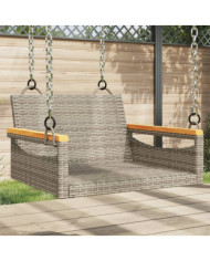 Balancelle gris 63x62x40 cm résine tressée | Mobilier & Déco