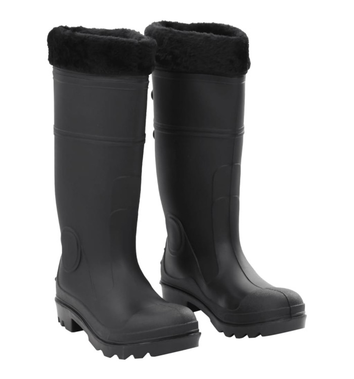 Bottes de pluie avec chaussettes amovibles noir taille 40 PVC | Mobilier & Déco