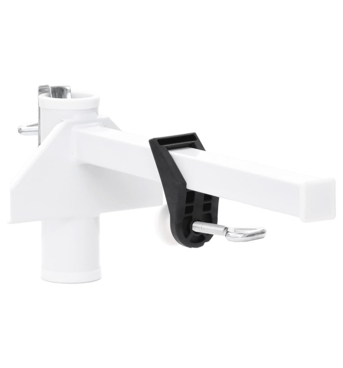 Pince à parasol pour balcon blanc 38 mm acier | Mobilier & Déco