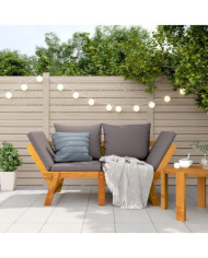 Banc de jardin avec coussins 2 en 1 bois d'acacia massif | Mobilier & Déco