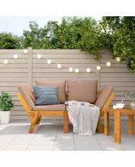 Banc de jardin avec coussins 2 en 1 bois d'acacia massif | Mobilier & Déco