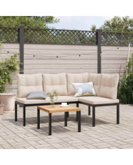 Bancs de jardin avec coussins lot de 2 acier enduit de poudre | Mobilier & Déco