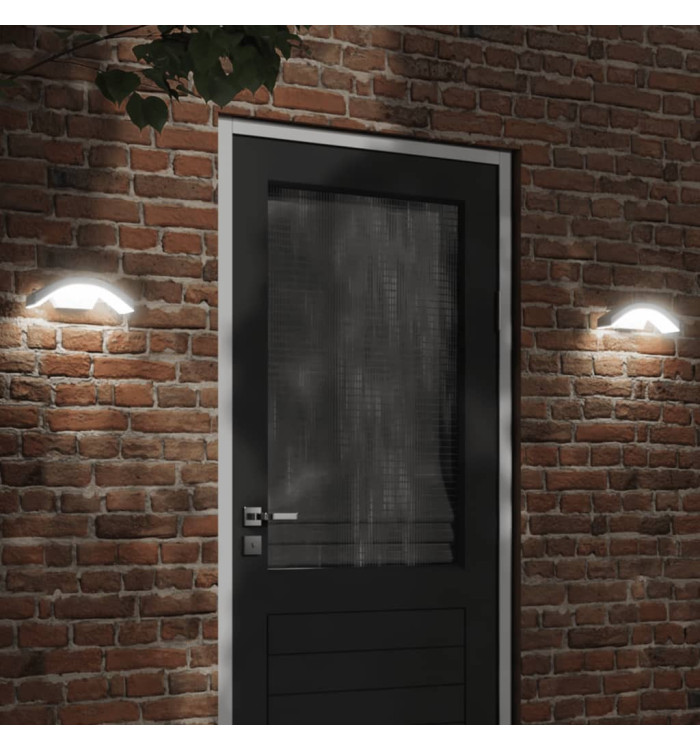 Appliques murales LED d'extérieur avec capteurs 2 pcs blanc | Mobilier & Déco