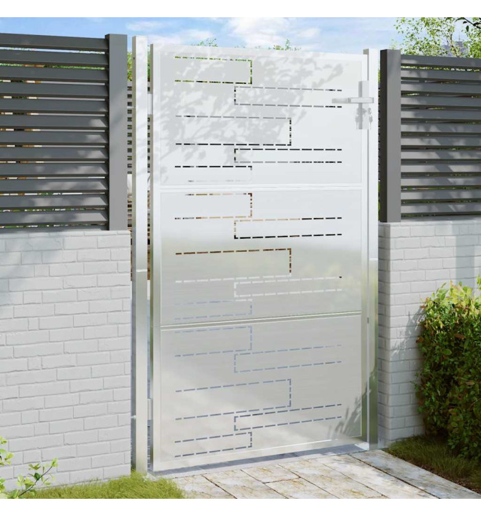 Portail de jardin 100x125 cm acier inoxydable | Mobilier & Déco