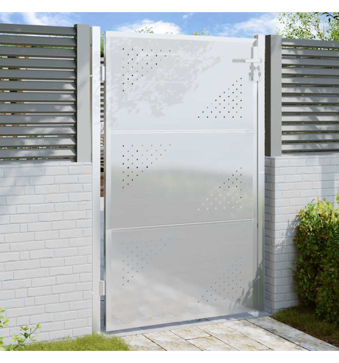 Portail de jardin 100x125 cm acier inoxydable | Mobilier & Déco