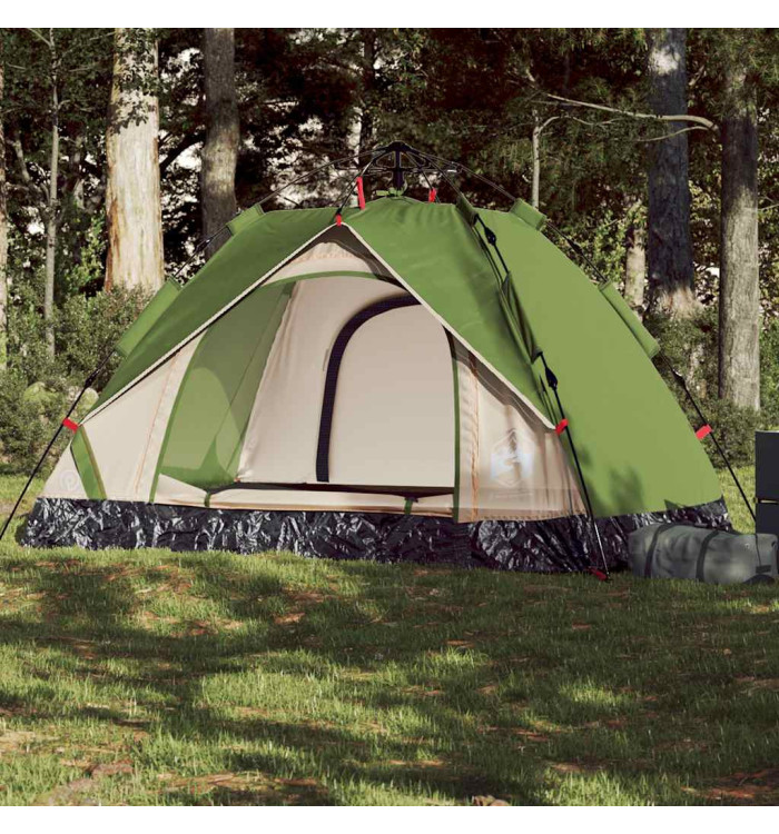 Tente de camping à dôme 2 personnes vert libération rapide | Mobilier & Déco