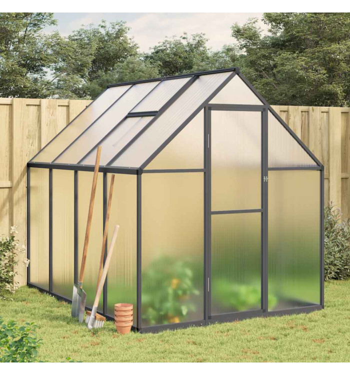 Serre avec cadre de base anthracite 224x169x195 cm aluminium | Mobilier & Déco