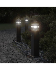 Lampadaire d'extérieur avec capteur noir 50 cm aluminium | Mobilier & Déco