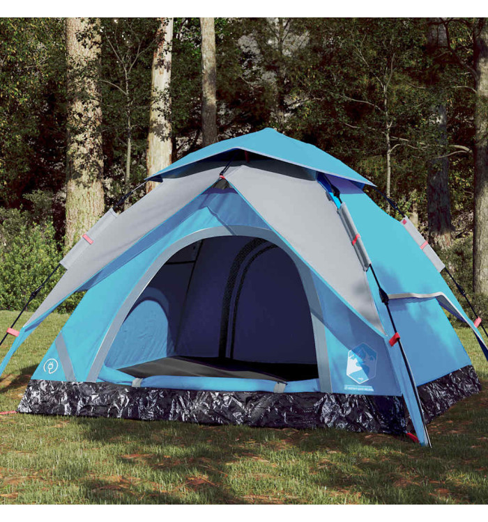 Tente de camping à dôme 4 personnes bleu libération rapide | Mobilier & Déco