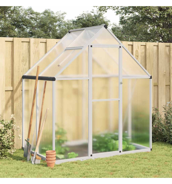 Serre avec cadre de base argent 169x114x195 cm aluminium | Mobilier & Déco