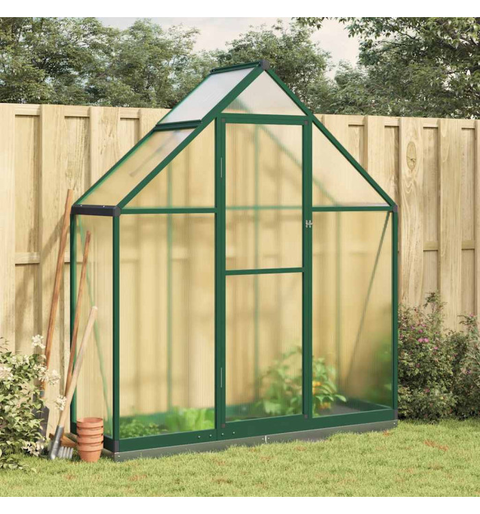 Serre avec cadre de base vert 169x58x202 cm aluminium | Mobilier & Déco