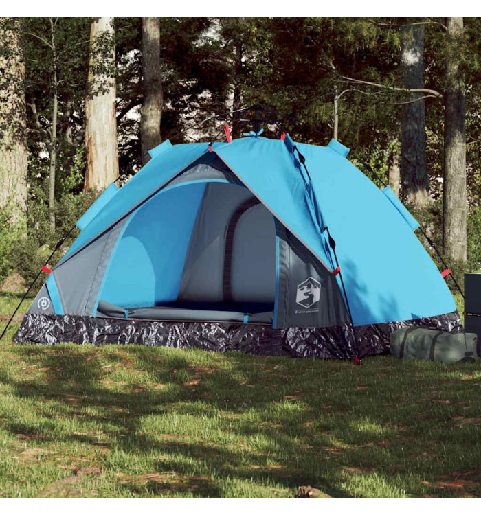 Tente de camping à dôme 3 personnes bleu libération rapide | Mobilier & Déco