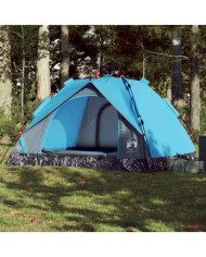 Tente de camping à dôme 3 personnes bleu libération rapide | Mobilier & Déco