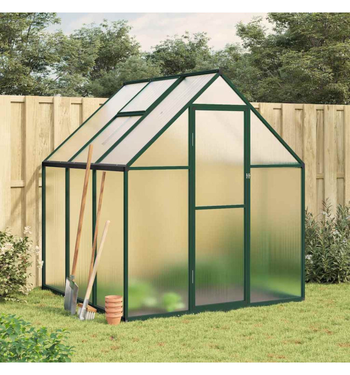 Serre avec cadre de base vert 169x169x195 cm aluminium | Mobilier & Déco