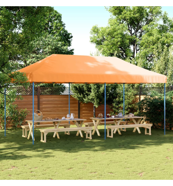 Tente de réception pliable escamotable orange 580x292x315 cm | Mobilier & Déco