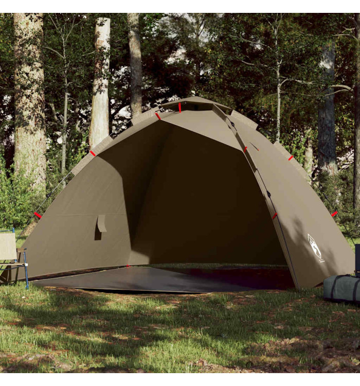 Tente de pêche 4 personnes marron libération rapide | Mobilier & Déco