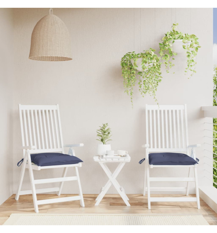 Coussins de chaise lot de 2 bleu marine 50x50x7 cm tissu oxford | Mobilier & Déco