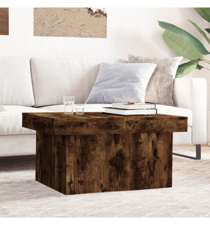 Table basse chêne fumé 80x55x40 cm bois d'ingénierie | Mobilier & Déco