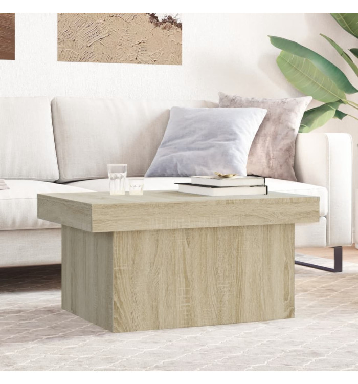 Table basse chêne sonoma 80x55x40 cm bois d'ingénierie | Mobilier & Déco